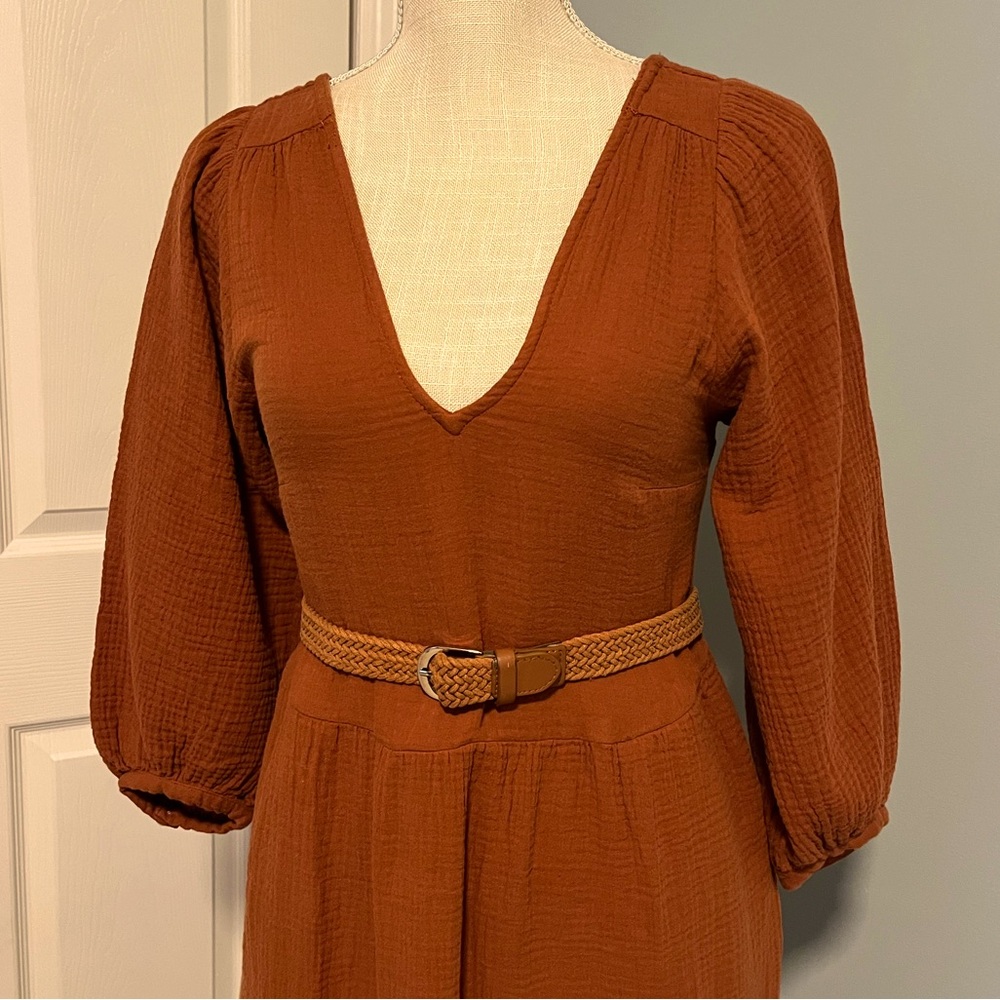 Madewell XS open back cotton maxi dress NWT